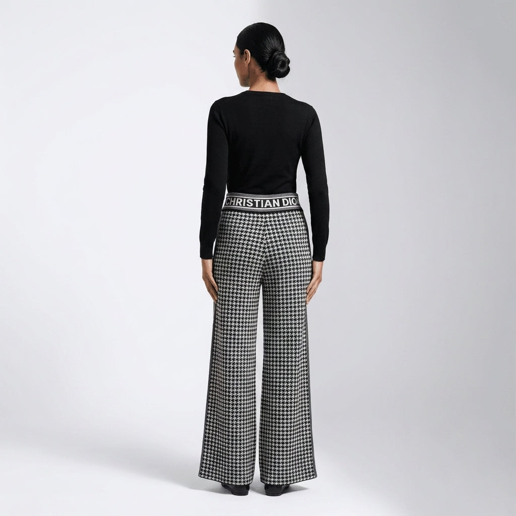 Vintage Houndstooth Knit Pants