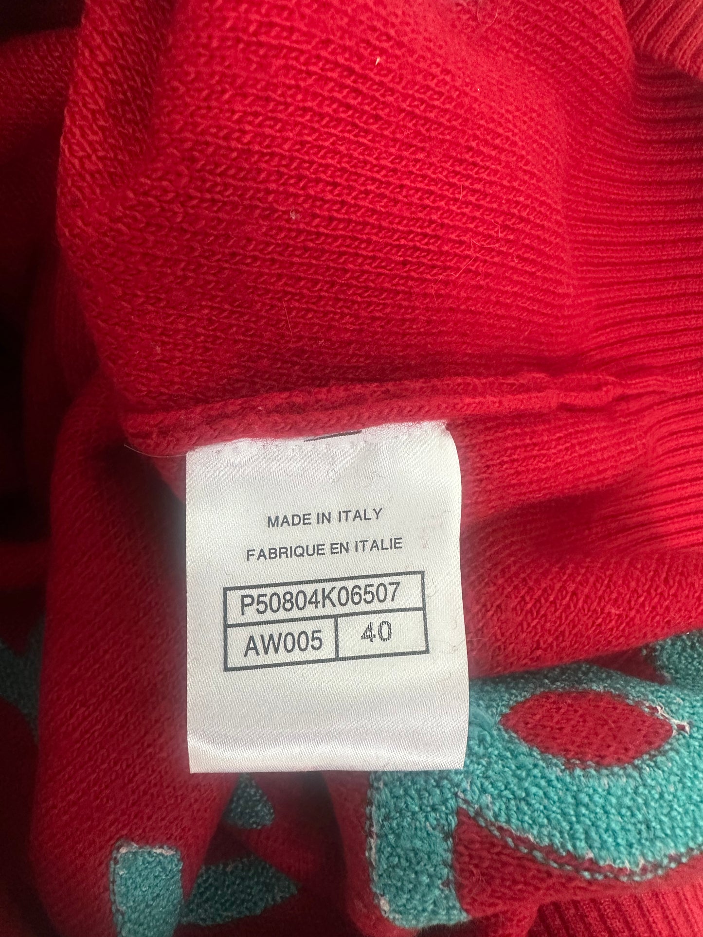 Vintage Red and Blue Knit Sweater