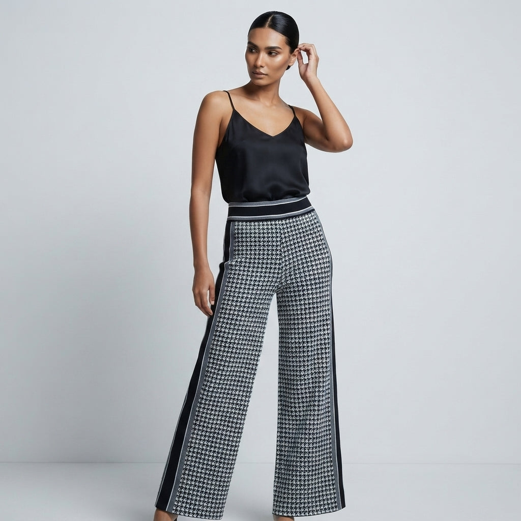 Vintage Houndstooth Knit Pants