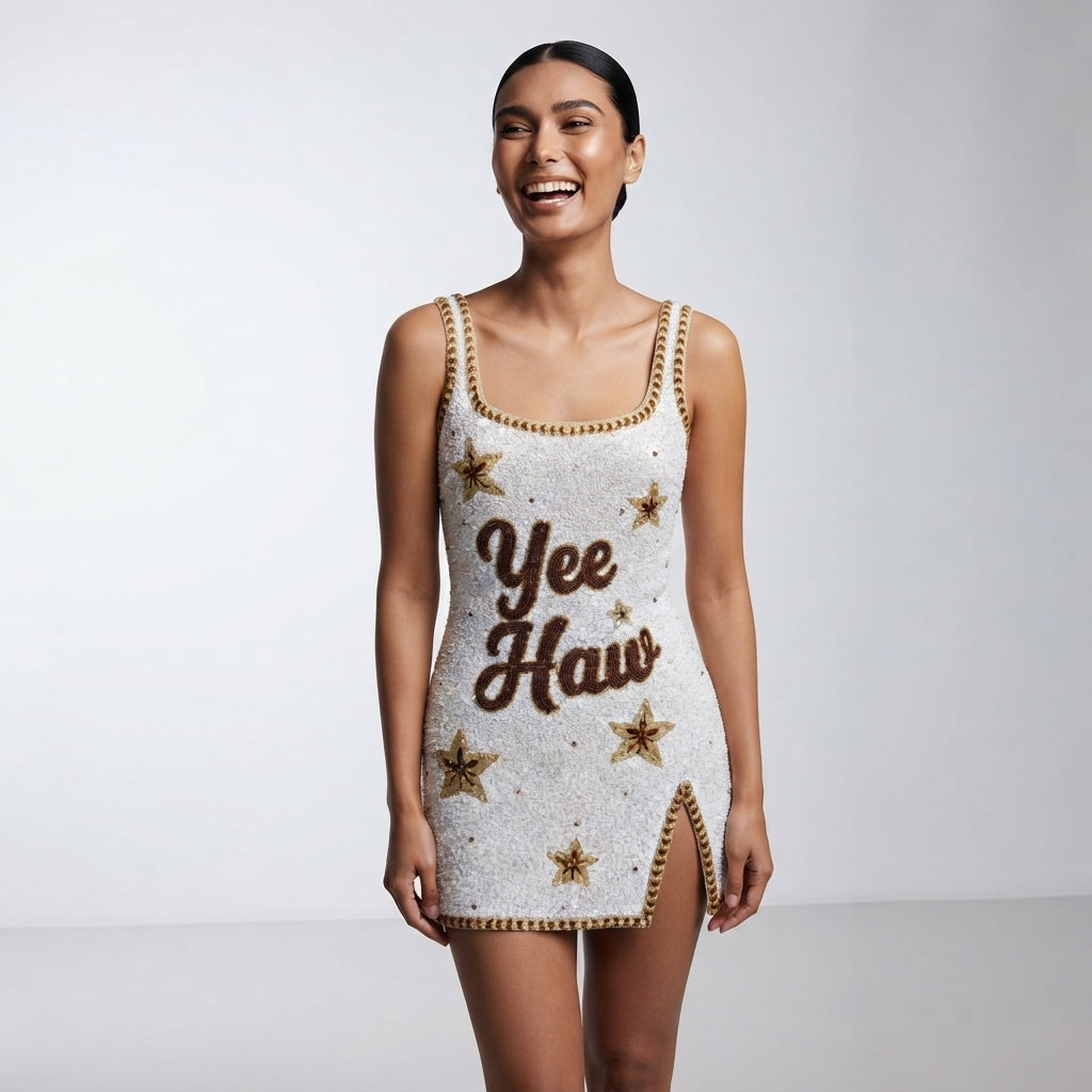 Hand embellished beaded dress