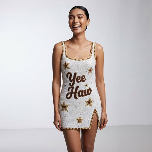 Hand embellished beaded dress
